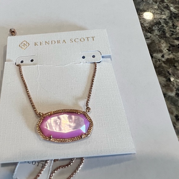 NWT Kendra Scott Delaney Necklace Lavender Pearl & Rose Gold Rare & Retired😊 - Picture 13 of 14